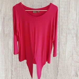 Chicos Womens long Sleeve Top Size 1 Hot Pink